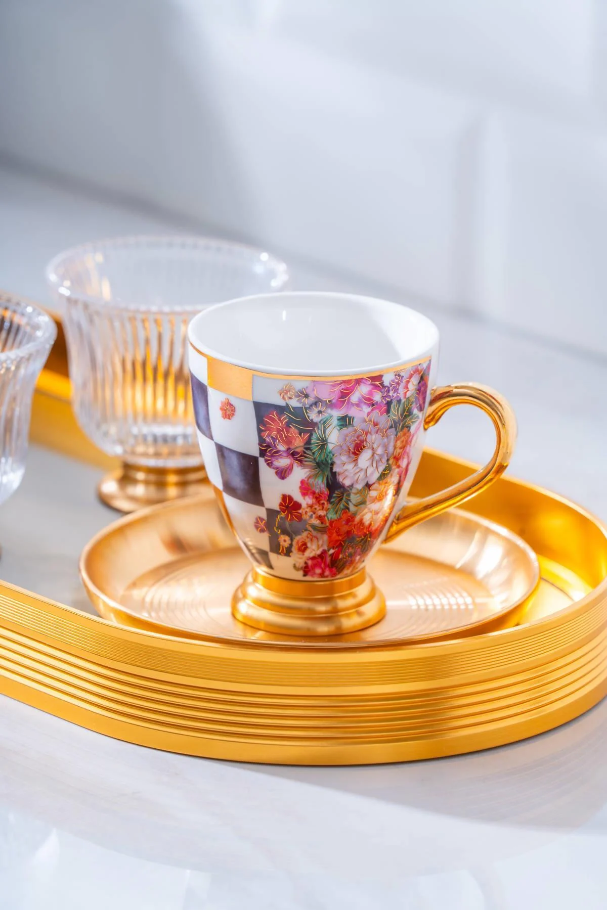 Portofina 2 Kişilik Cam Tepsili Kahve Fincanı Takımı - 90 ml · 3. fotoğraf