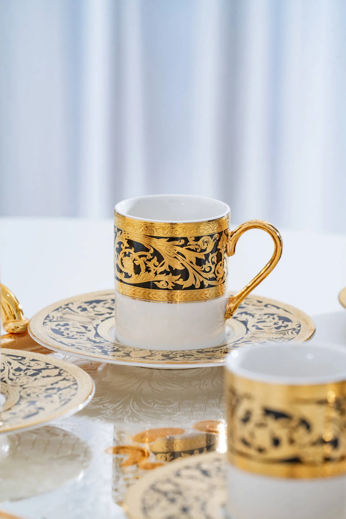 Martha 24K Altın Detaylı 6 Kişilik Porselen Kahve Fincan Takımı - 90 ml · 2. fotoğraf