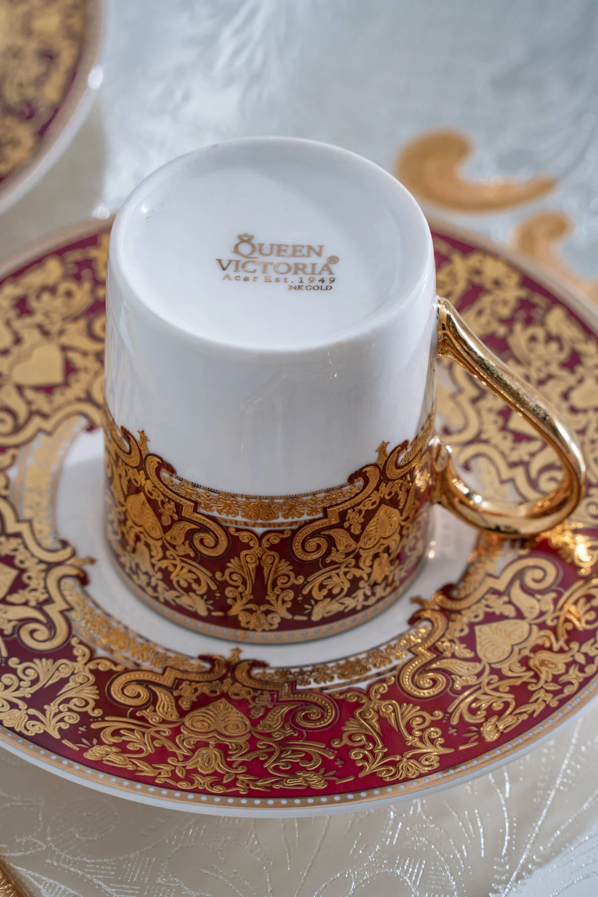 Marcella 24K Altın Detaylı 6 Kişilik Porselen Kahve Fincan Takımı - 90 ml · 4. fotoğraf