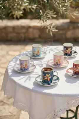 Bruna 6 Kişilik Porselen Kahve Fincan Takımı - 110 ml