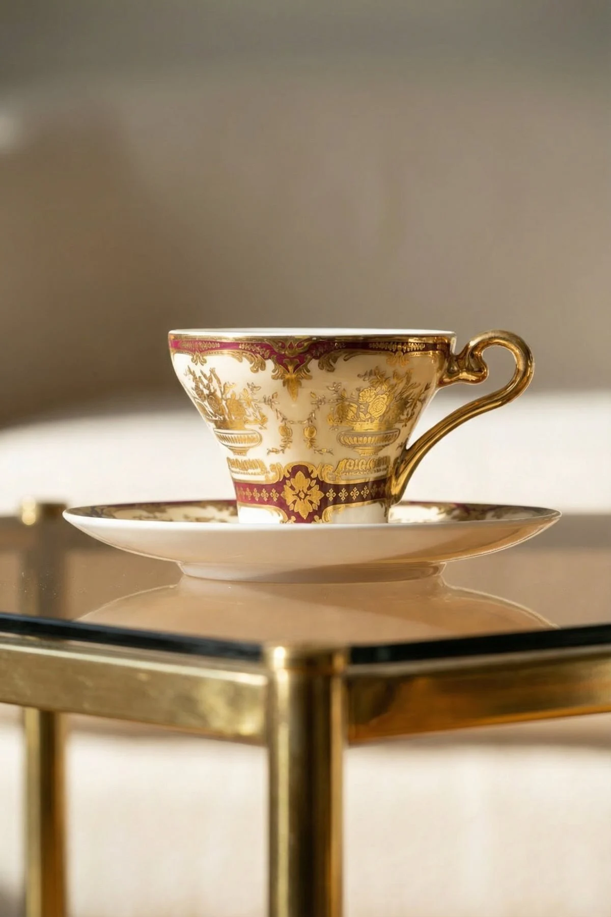 Margaus 24K Altın Detaylı 6 Kişilik Porselen Kahve Fincanı Takımı - 90 ml · 2. fotoğraf