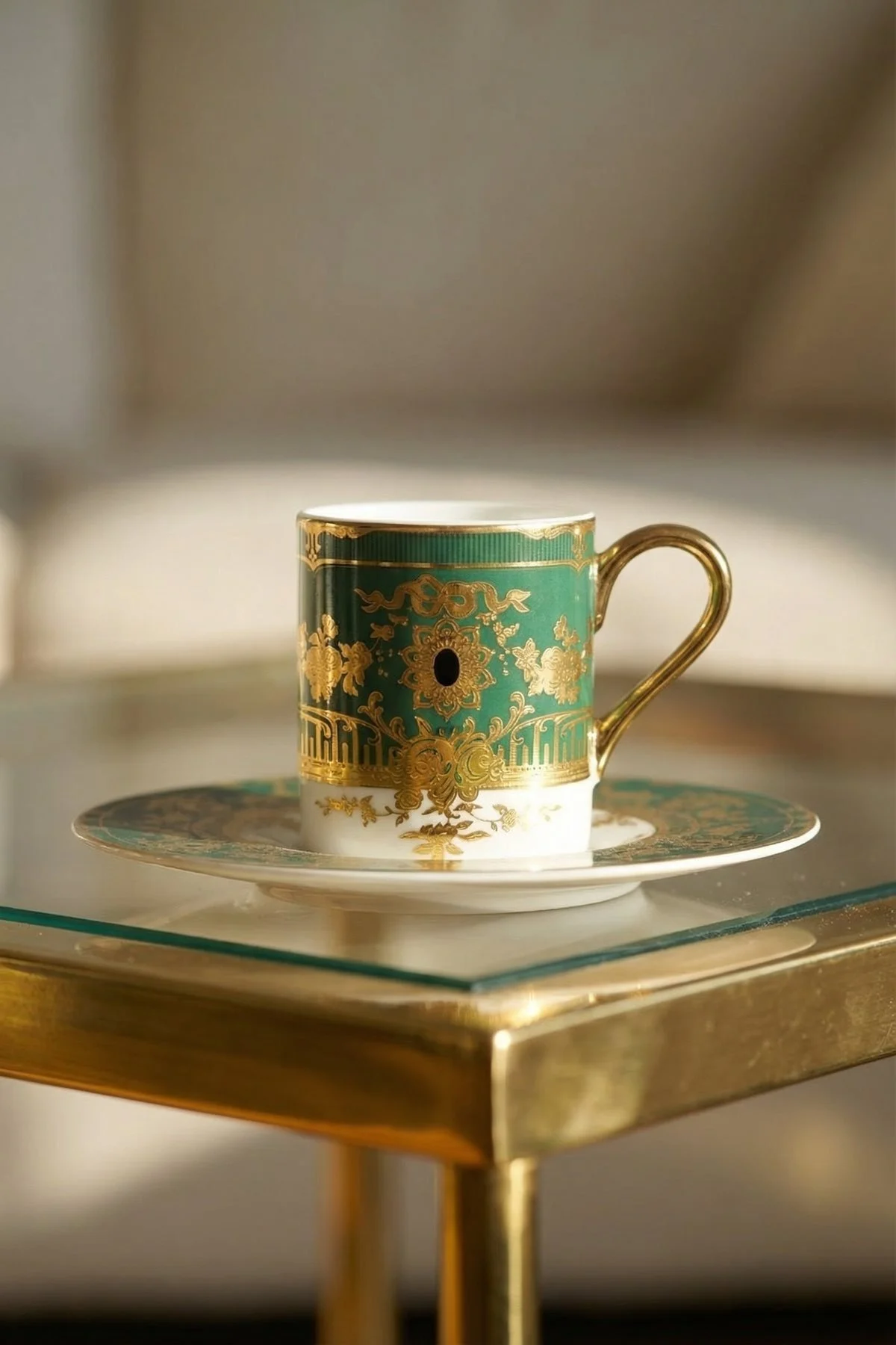 Astier 24K Altın Detaylı 6 Kişilik Porselen Kahve Fincanı Takımı - 100 ml · 2. fotoğraf