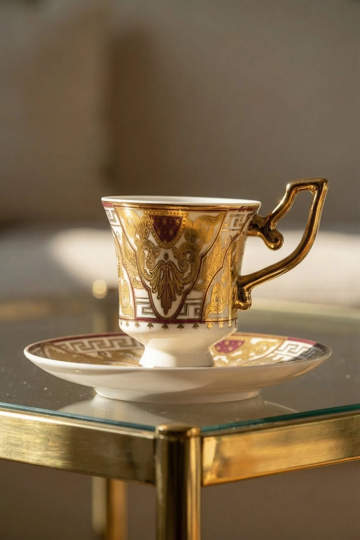 Nicoline 24K Altın Detaylı 6 Kişilik Porselen Kahve Fincanı Takımı - 90 ml · 2. fotoğraf