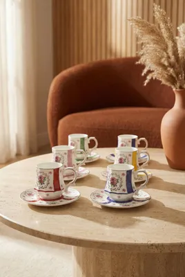 Rafeala 6 Kişilik Porselen Kahve Fincan Takımı - 90 ml
