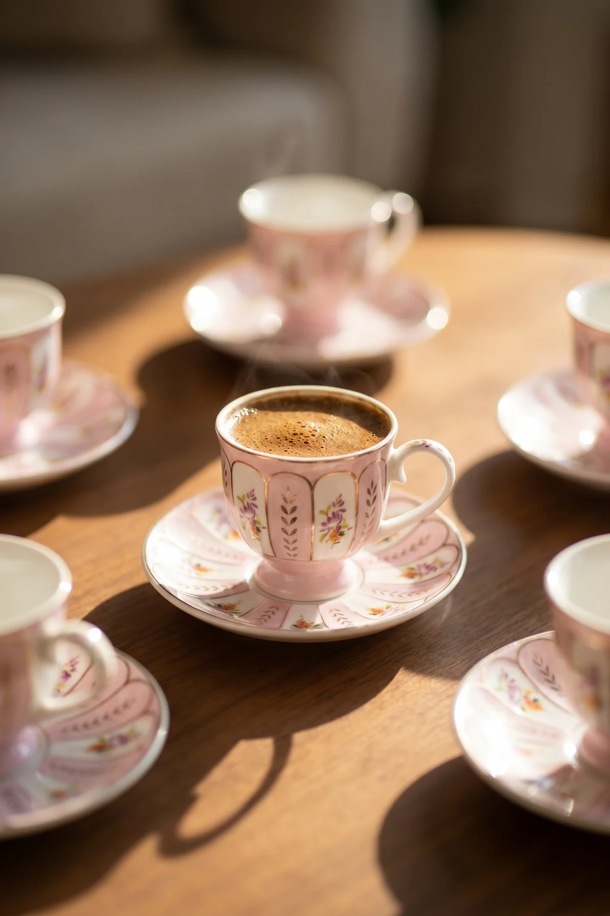 Marinette 6 Kişilik Double Kahve Fincan Takımı Pembe - 200 ml · 2. fotoğraf