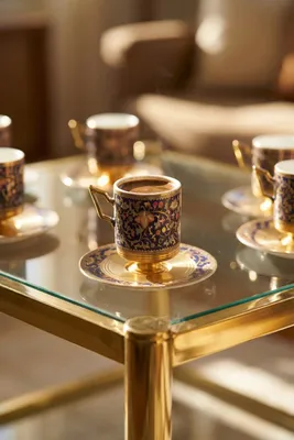 Linnie 6 Kişilik Porselen Kahve Fincanı Takımı - 90 ml