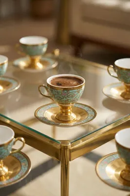 Emma 6 Kişilik Porselen Kahve Fincanı Takımı - 90 ml