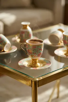 Hayley 6 Kişilik Porselen Kahve Fincanı Takımı - 90 ml