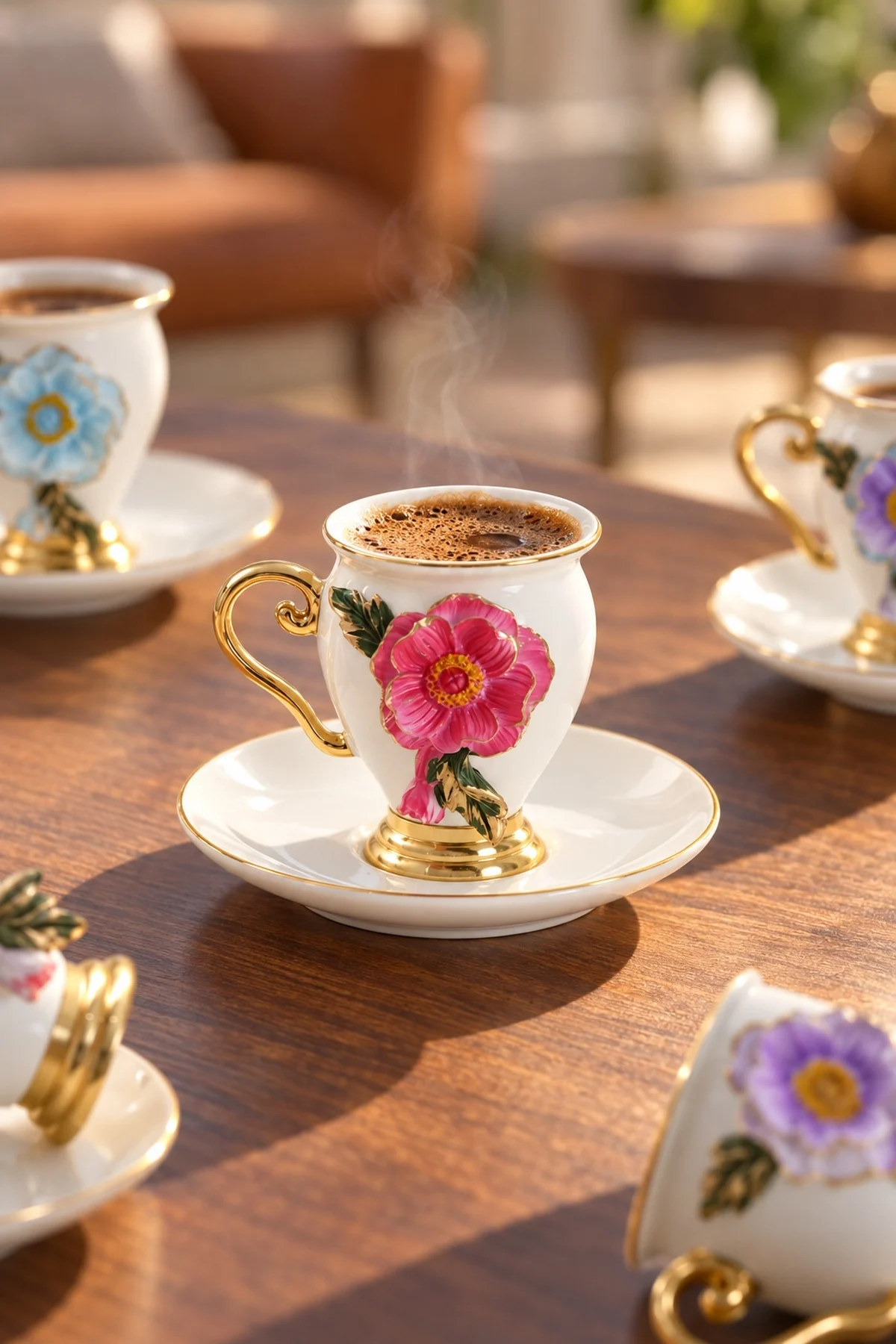 Country Sun 6 Kişilik Porselen Kahve Fincan Takımı - 90 ml · 2. fotoğraf