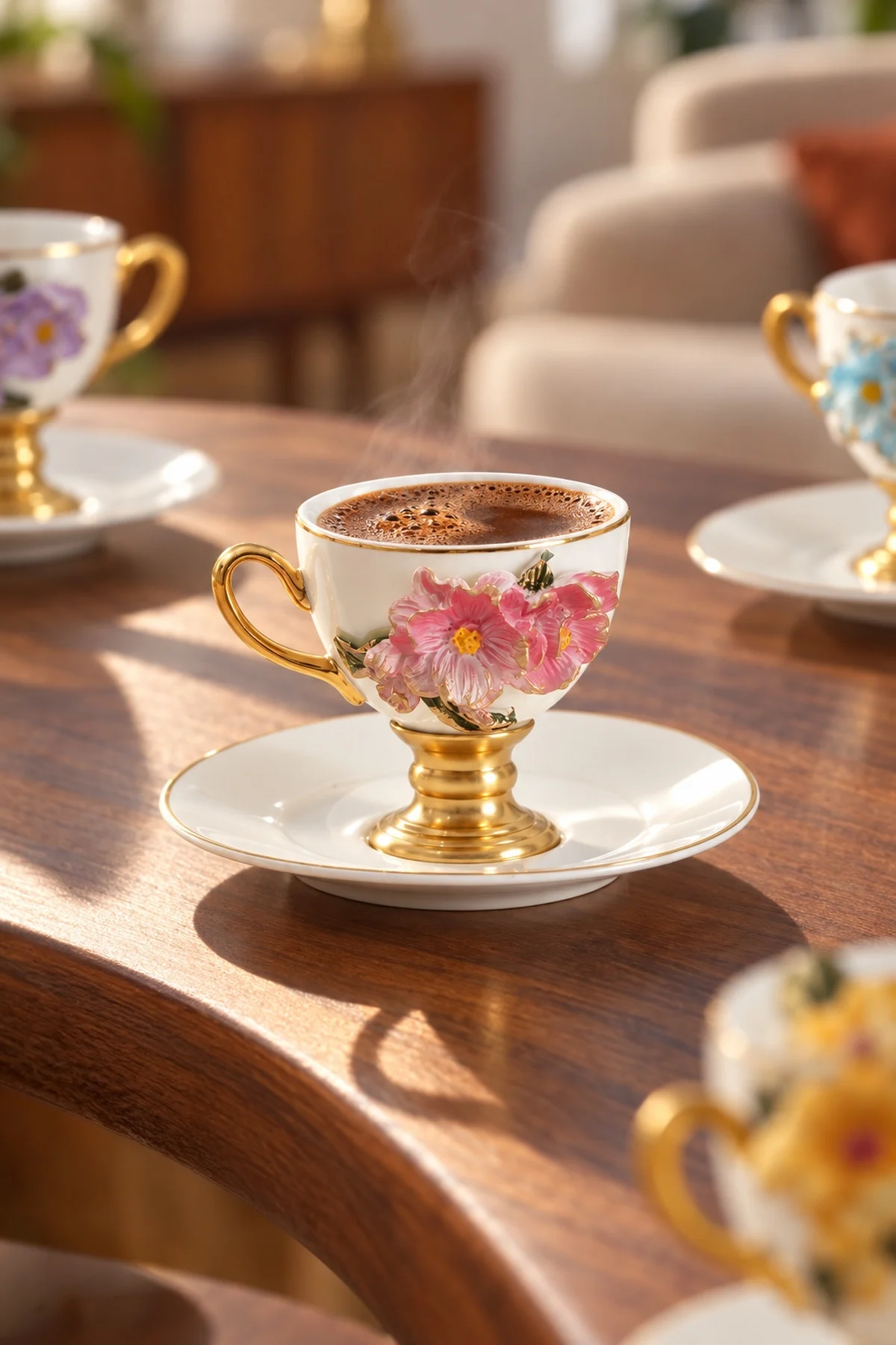 White Ohara 6 Kişilik Porselen Kahve Fincan Takımı - 90 ml · 2. fotoğraf