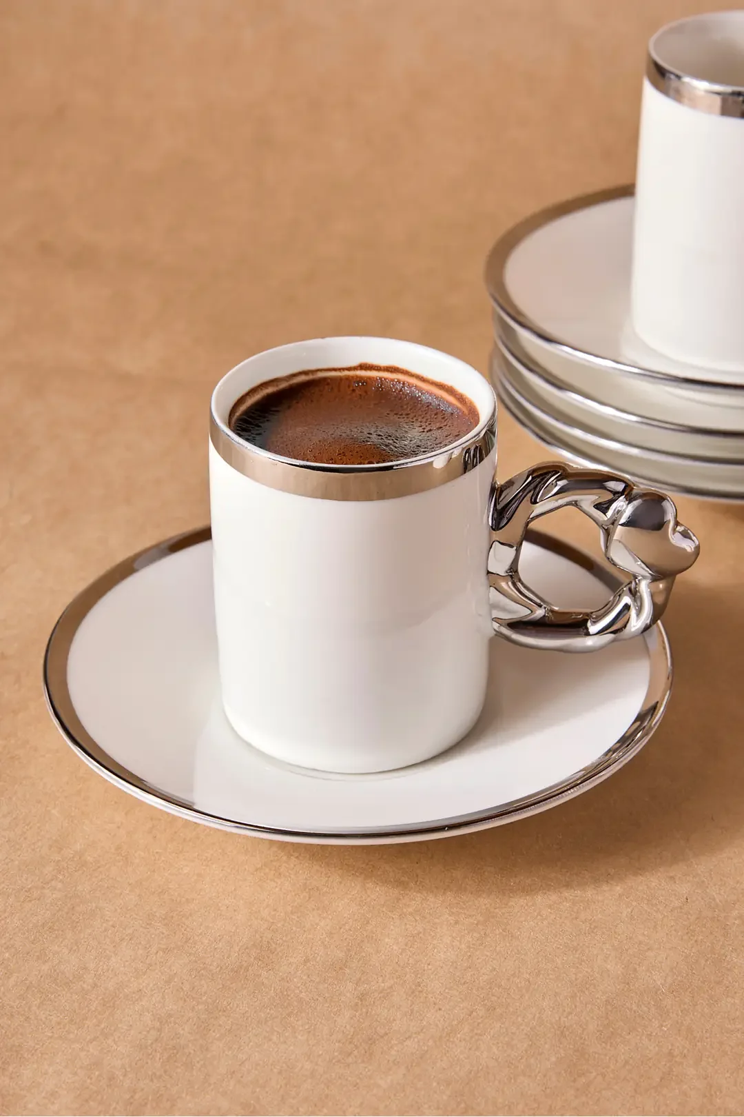 Cihangir Silver 6 Kişilik Porselen Kahve Fincanı Takımı · 3. fotoğraf