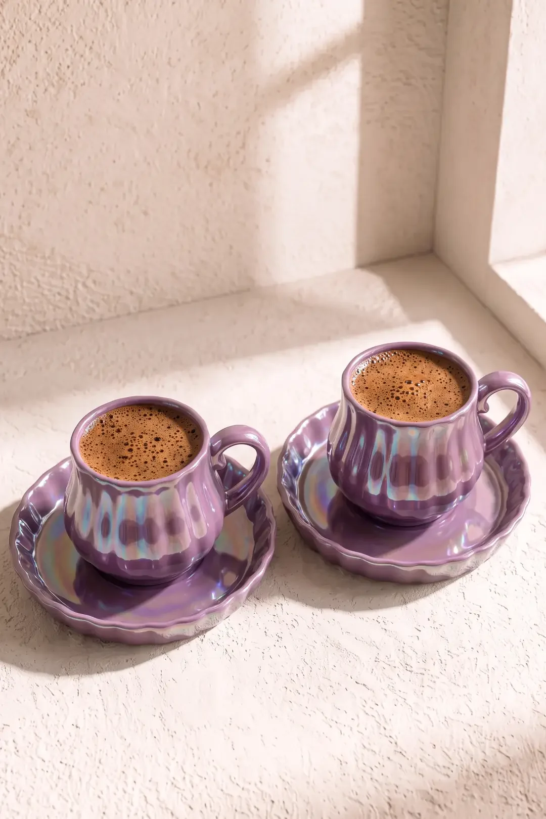 Plum Line Dalgalı Porselen 2 Kişilik Kahve Fincanı Takımı · 3. fotoğraf