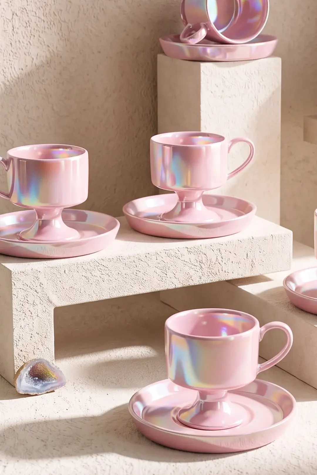 Pink Porselen 6 Kişilik Kahve Fincanı Takımı · 4. fotoğraf