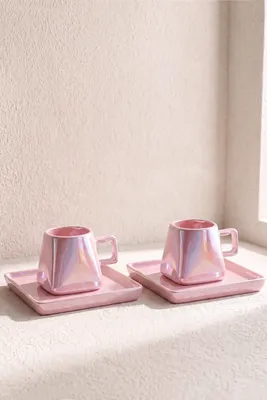 Pinks Porselen 2 Kişilik Kahve Fincanı Takımı