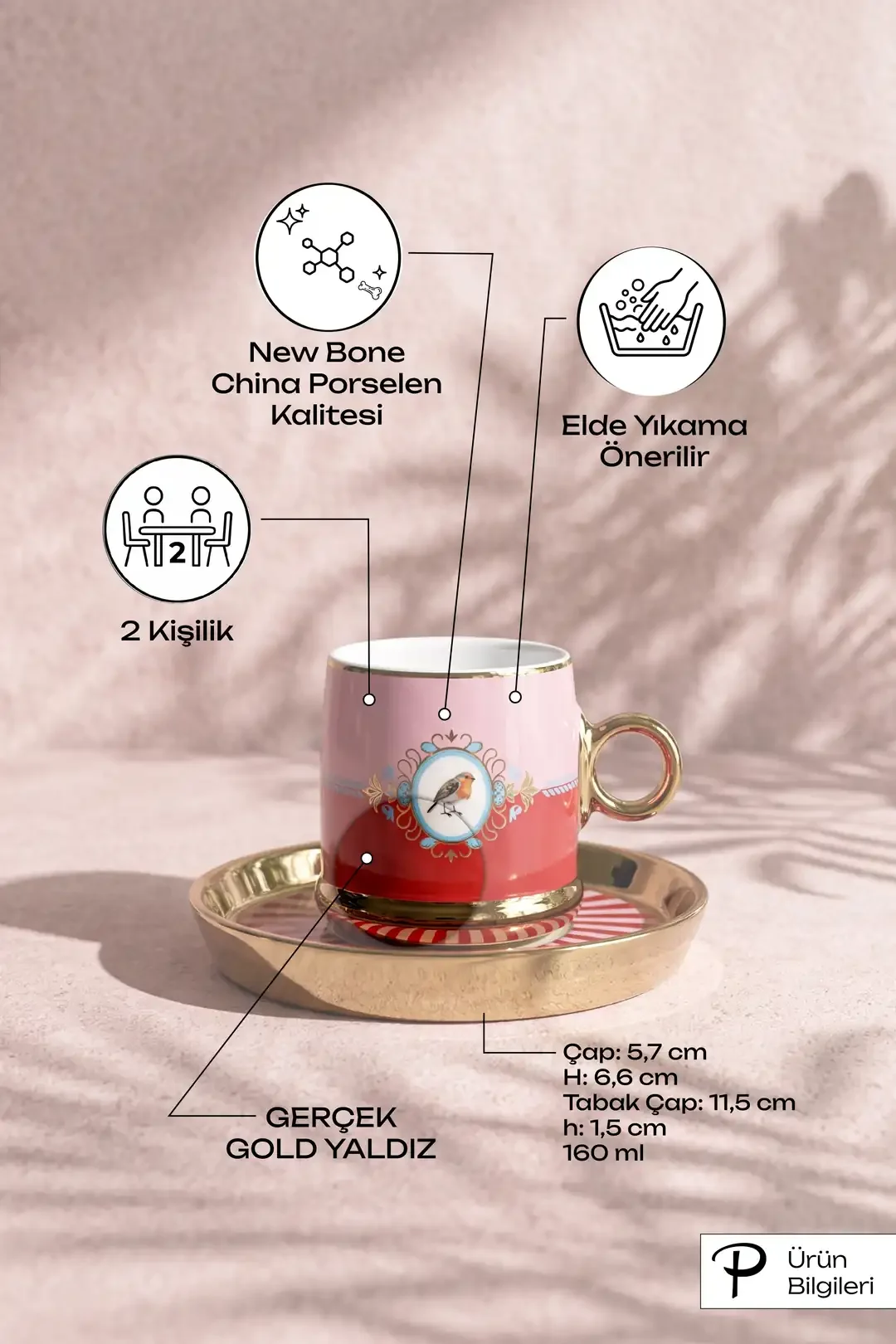 Birdy Porselen 2 Kişilik 4 Parça Kahve Fincanı Takımı · 2. fotoğraf