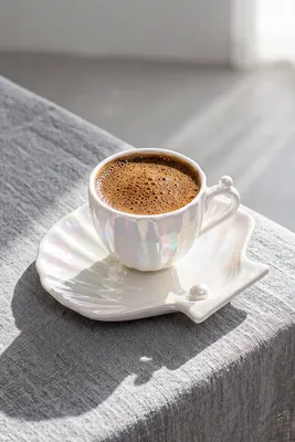 Pearl İstiridye 6 Kişilik 12 Parça 90 ml Porselen Kahve Fincanı Takımı